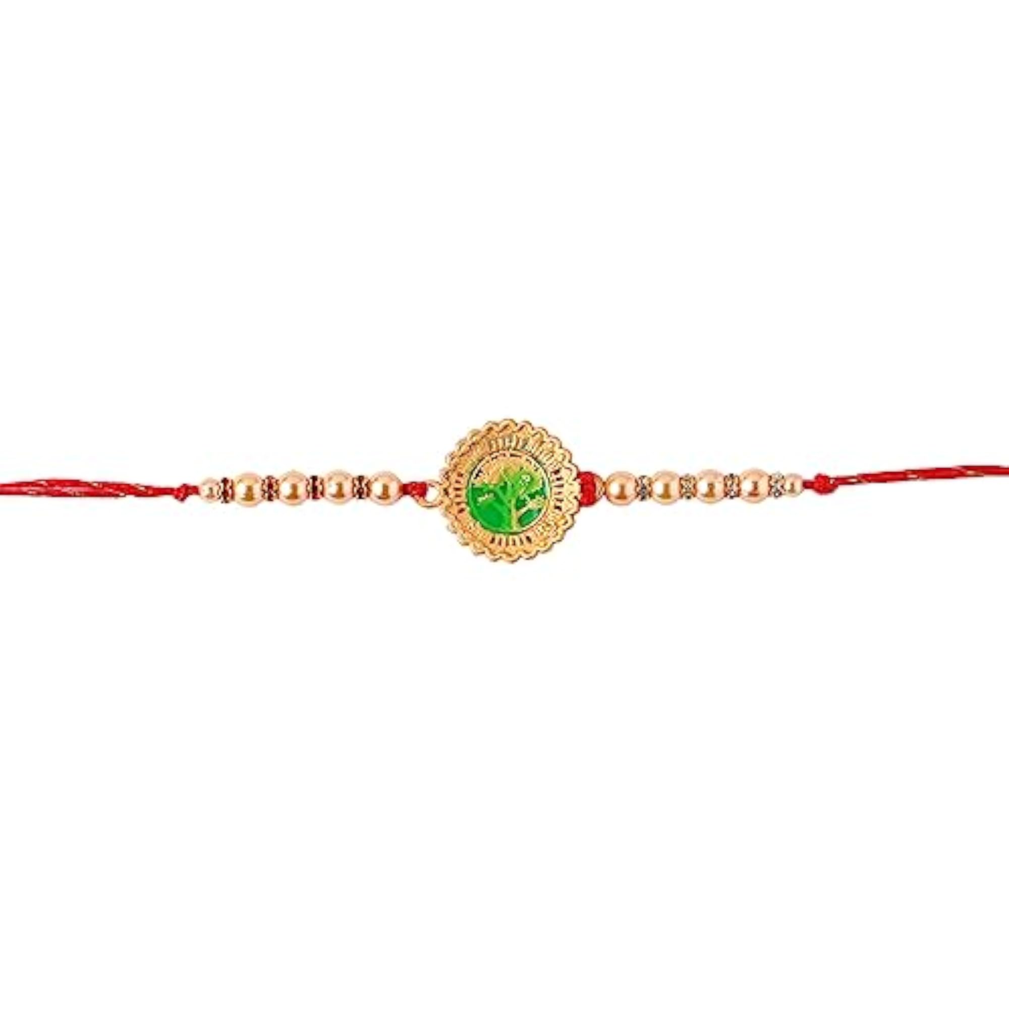 Beaded Enamel Rakhi with Roli Chaawal Pack